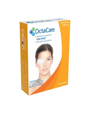 Octacare code 609, Eye pad non-woven Self-adhesive 6.5 x 9.5cm 5pcs