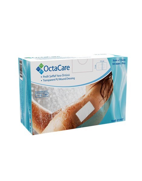 Octacare code 21509, Transparent sterile PU waterproof plaster 5x9cm - Box of 50 pcs